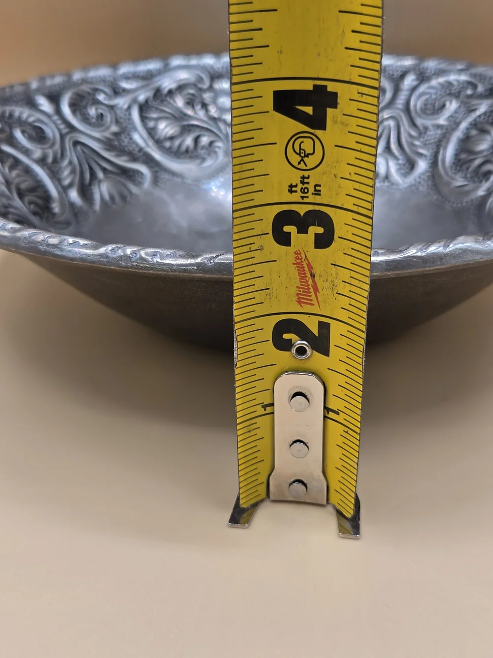 Wilton Armetale Ornate Silver-Tone Embossed Serving Bowl